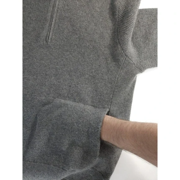 The Cashmere Project Men's Quarter Zip Cashmere Sweater w/ Pockets XL